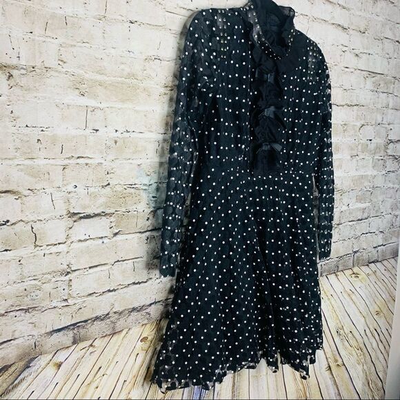 Felt Heart Bow and Studs Dress Goth Princess sz Small Kawaii - Picture 8 of 13